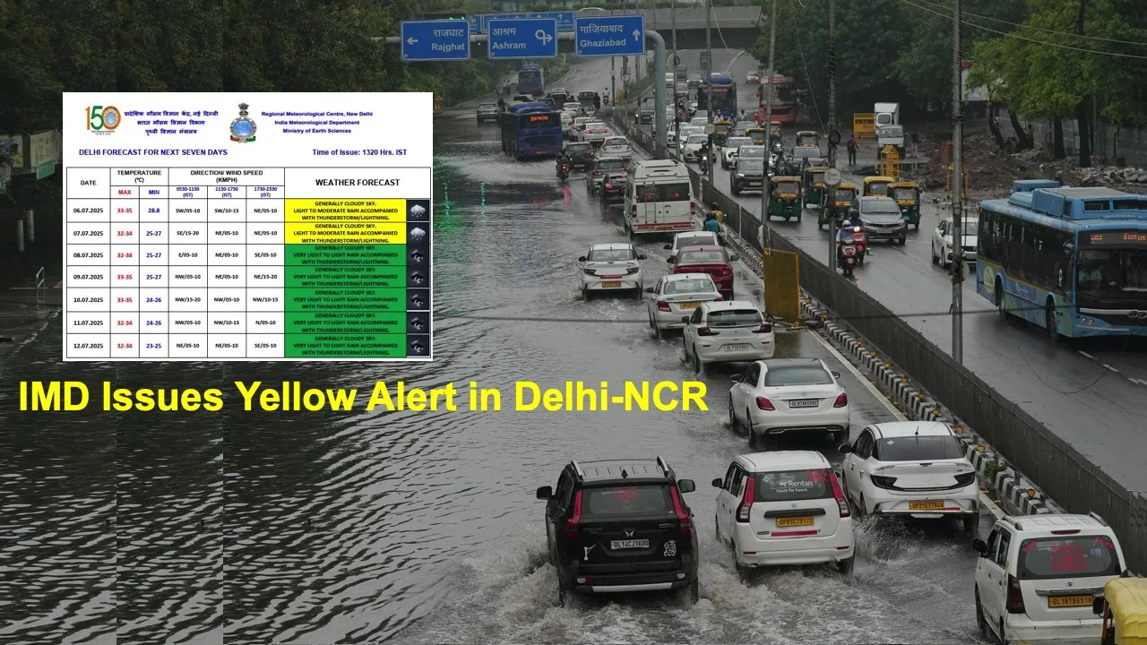 IMD Issues Yellow Alert in Delhi-NCR : Heavy Rain to Continue